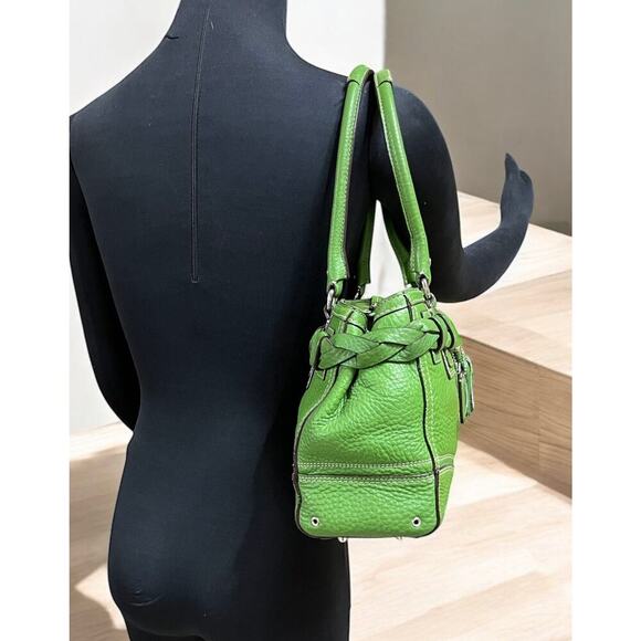 Y2K Coach F13084 Hamptons Braided Pebble Leather Satchel & Wristlet - Picture 12 of 16